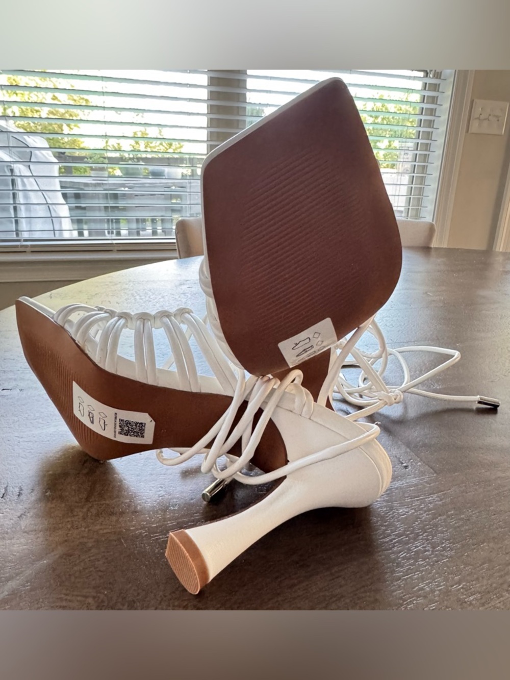 ASOS White Lace-Up Strappy Heeled Sandals - Picture 4 of 4